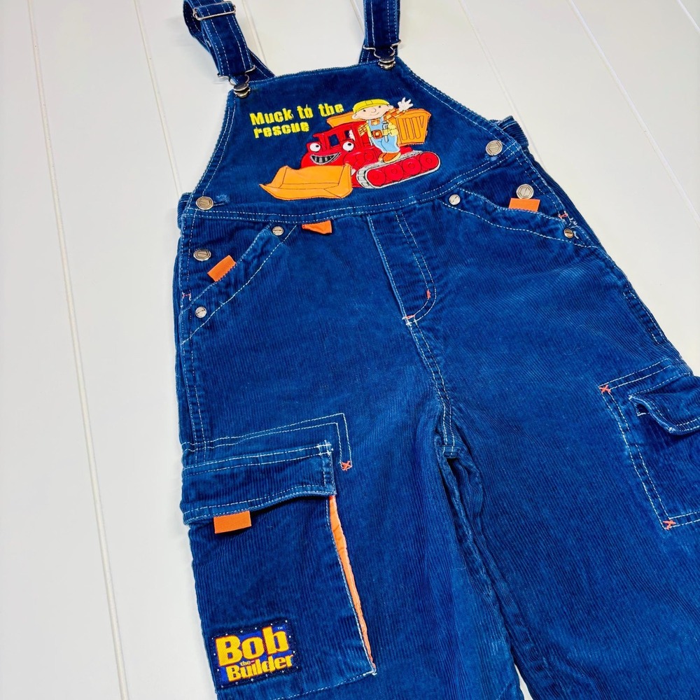 Vintage Bob the Builder Construction Navy Blue Overalls, Size Kids 7 - Picture 3 of 14